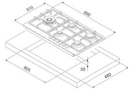 E90CTWX NEW EURO 90CM S/STEEL 5 BURNER INC WOK GAS COOKTOP