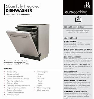 EDS14PFINTD T2 EURO 60CM 14 PLACE FULLY INTEGRATED DISHWASHER