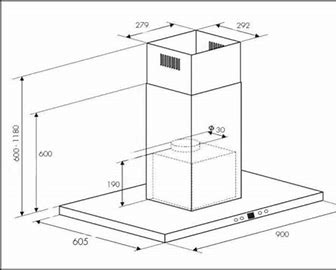 EIC90BGR T2 EURO 90CM S/STEEL 1000M3 EXTRACTION REMOTE CONTROL ISLAND CANOPY RANGEHOOD