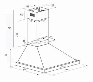 EM60CSX T2 EURO 60CM WALL CANOPY S/STEEL 900m3