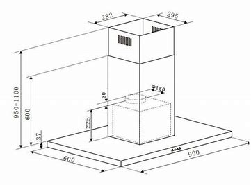 EP900ISX2 T2 EURO 90CM ISLAND CANOPY S/STEEL RANGEHOOD 700m3 EXTRACTION