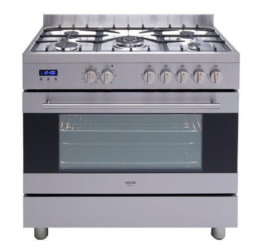 EV900DPSX NEW EURO 90CM DUAL FUEL S/STEEL MULTI FUNCTION UPRIGHT, DIGITAL DISPLAY